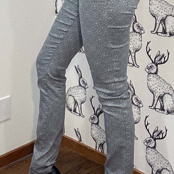 NWOT Women's Prana Kayla Stretch Printed Pants Jeans Gray Sz2/4 - Picture 2 of 9